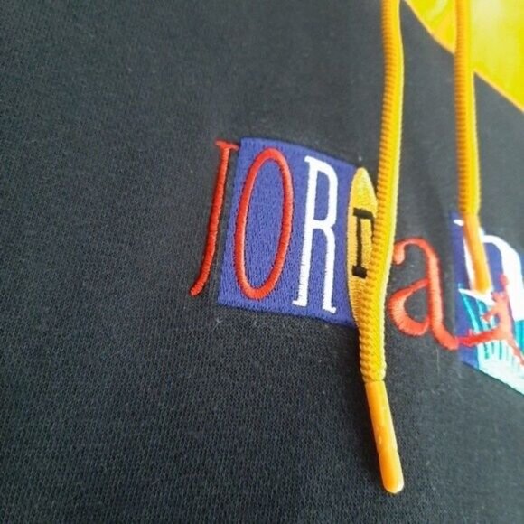 Nike Air JORDAN Legacy Flight Nostalgia AJ9 Hoodie Yellow Black Men's Sz S - Picture 13 of 16